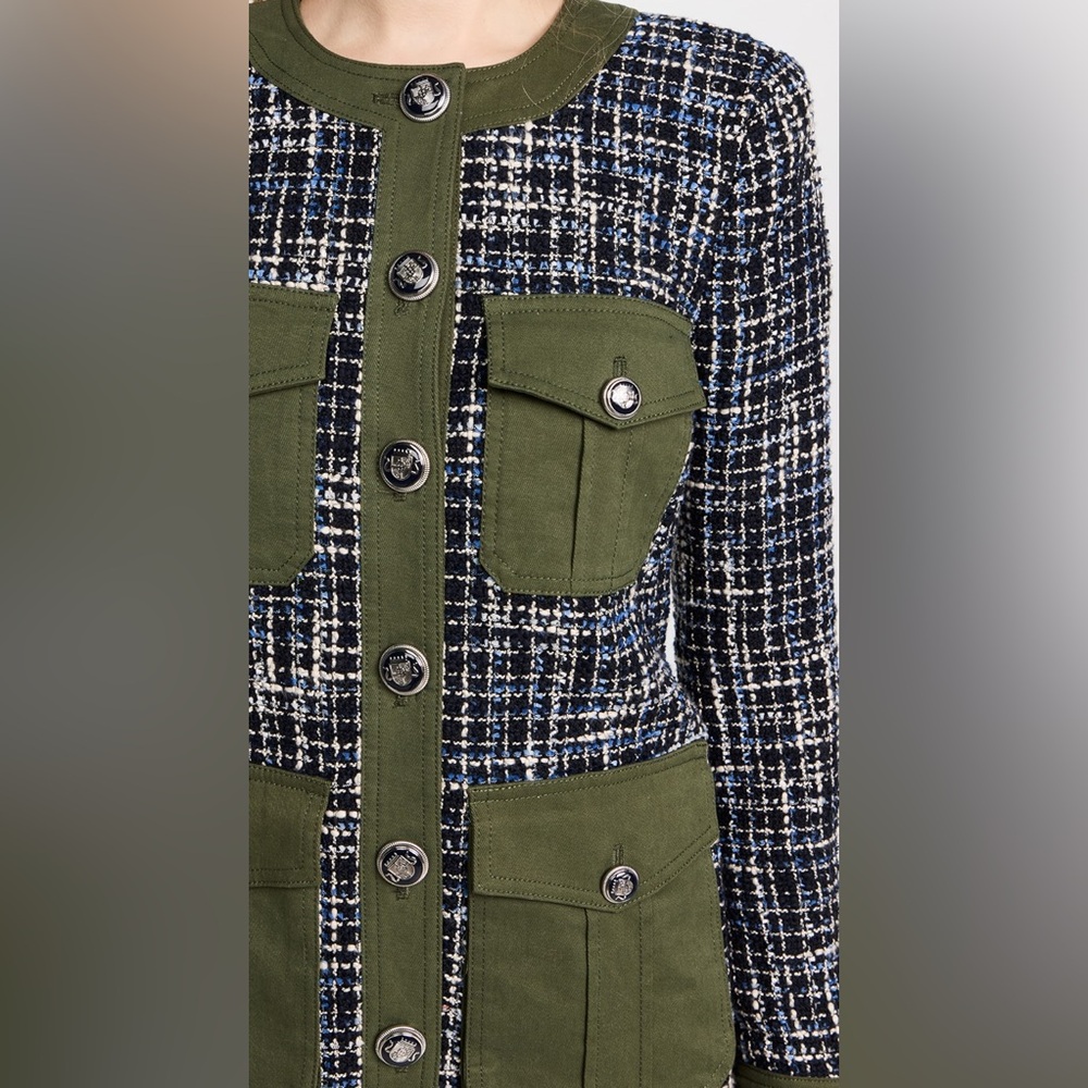 Veronica Beard fielding Dickey tweed coat jacket crested buttons - Picture 5 of 5